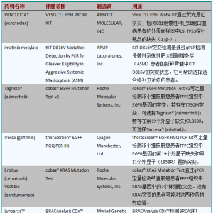 目前哪些伴随诊断已获得批准