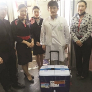 国内初次
！航空公司机组职员
负责转运器官